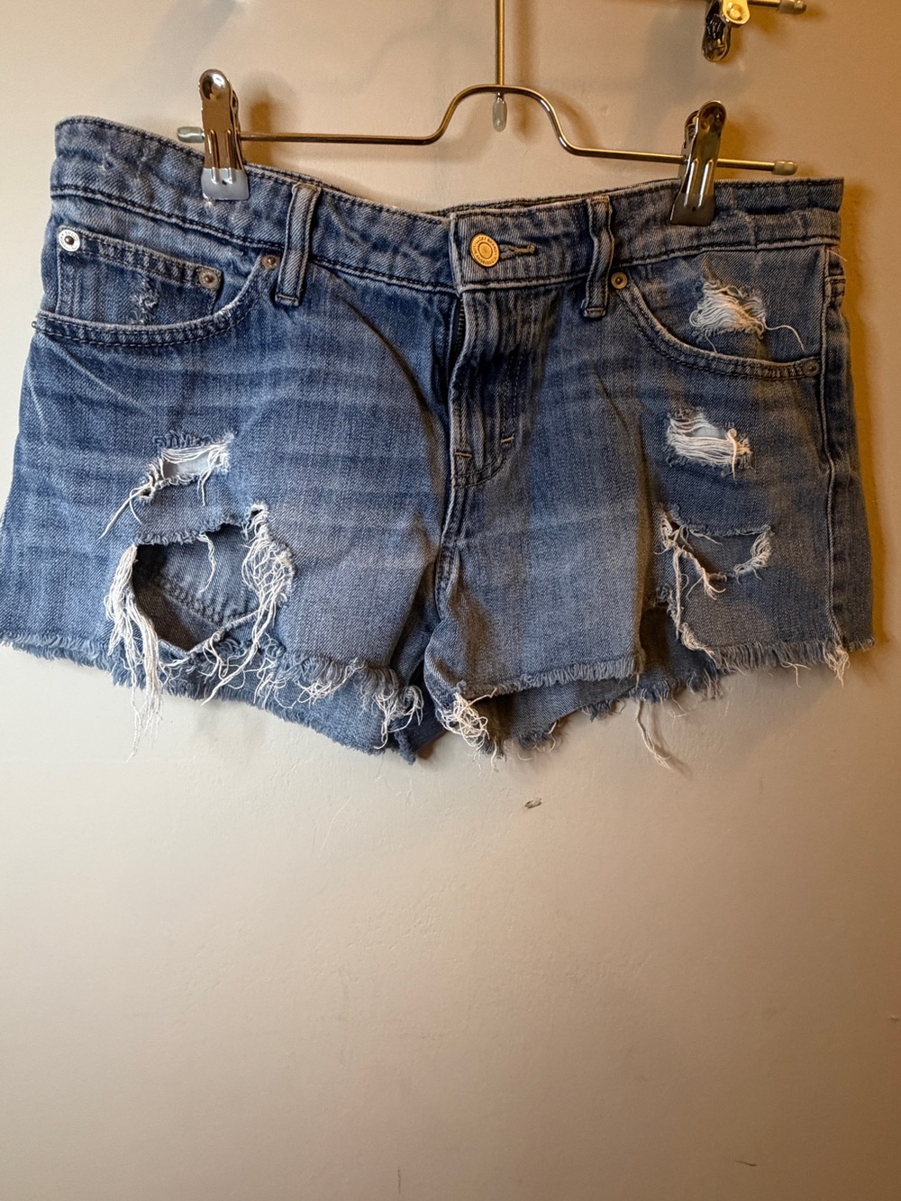 Lucky Brand Distressed Denim Cutoff Shorts - Blue